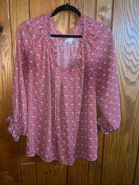 Max Studio Pink Floral Blouse Plus Size 1X
